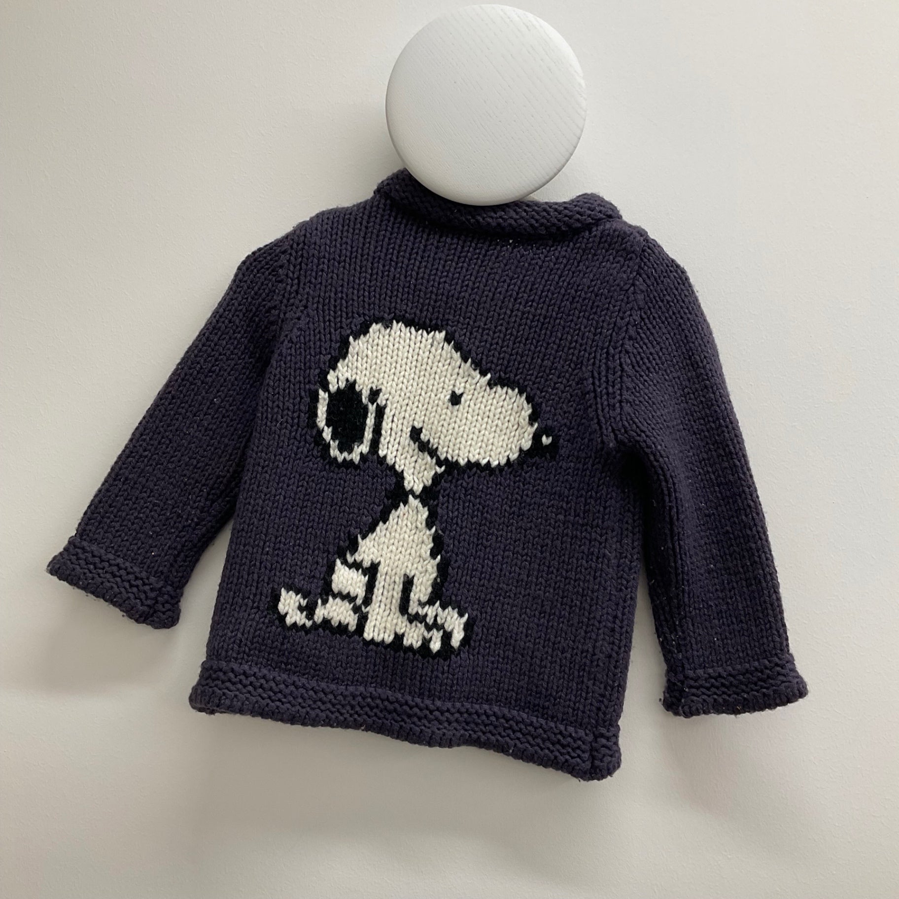 Preloved Benetton Cardigan 92 Aubergine mit Snoopy