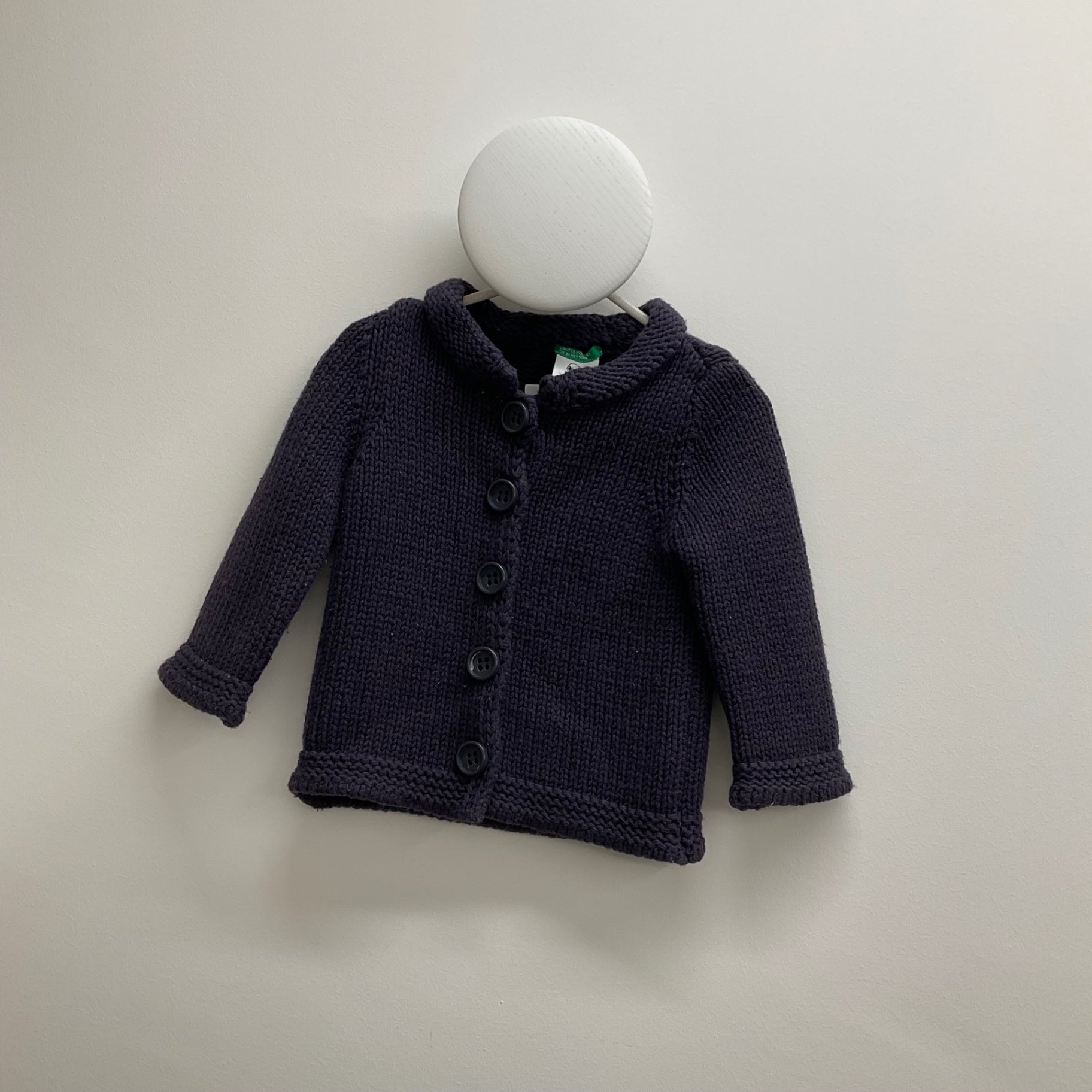 Preloved Benetton Cardigan 92 Aubergine mit Snoopy