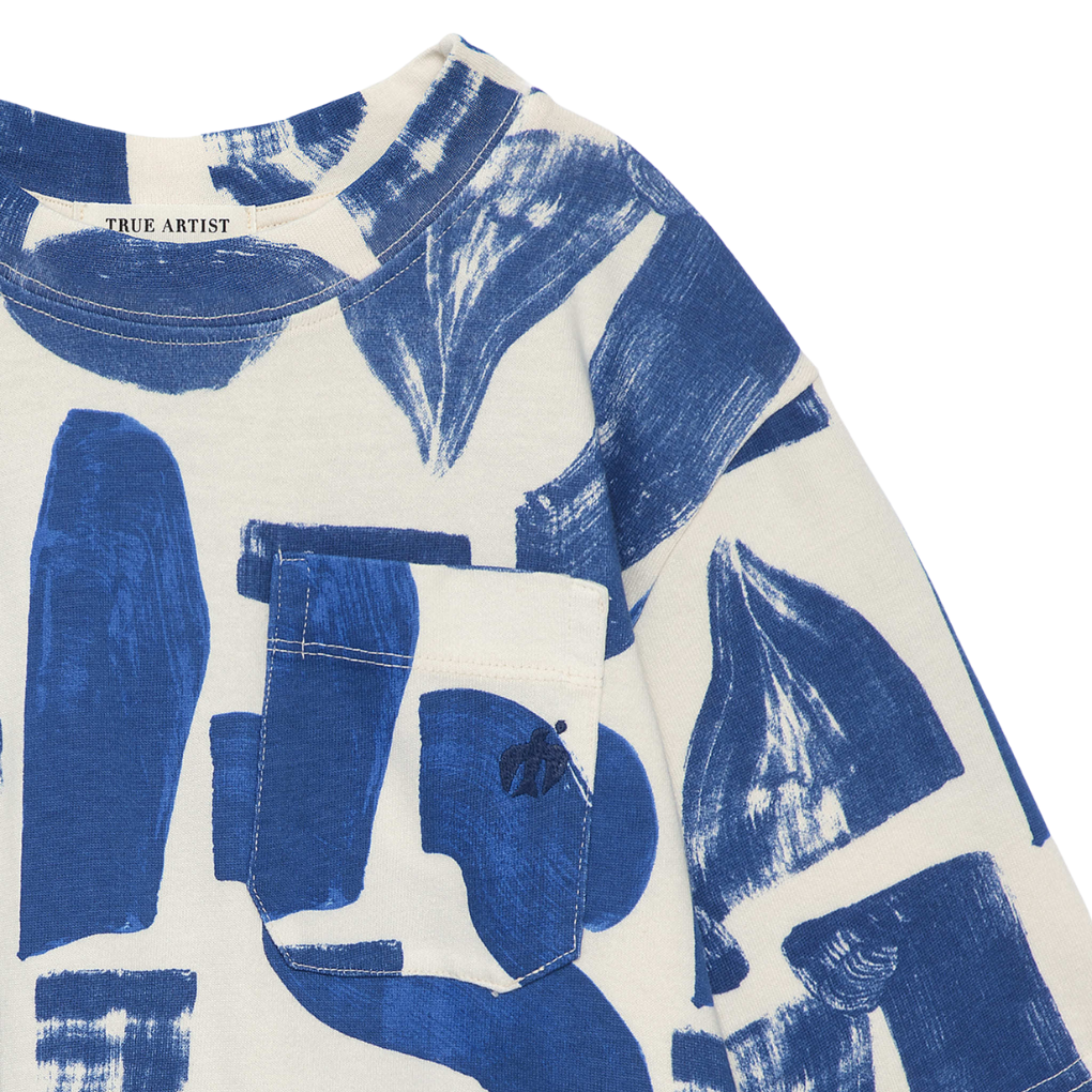 Papier Collé Bleu T-Shirt