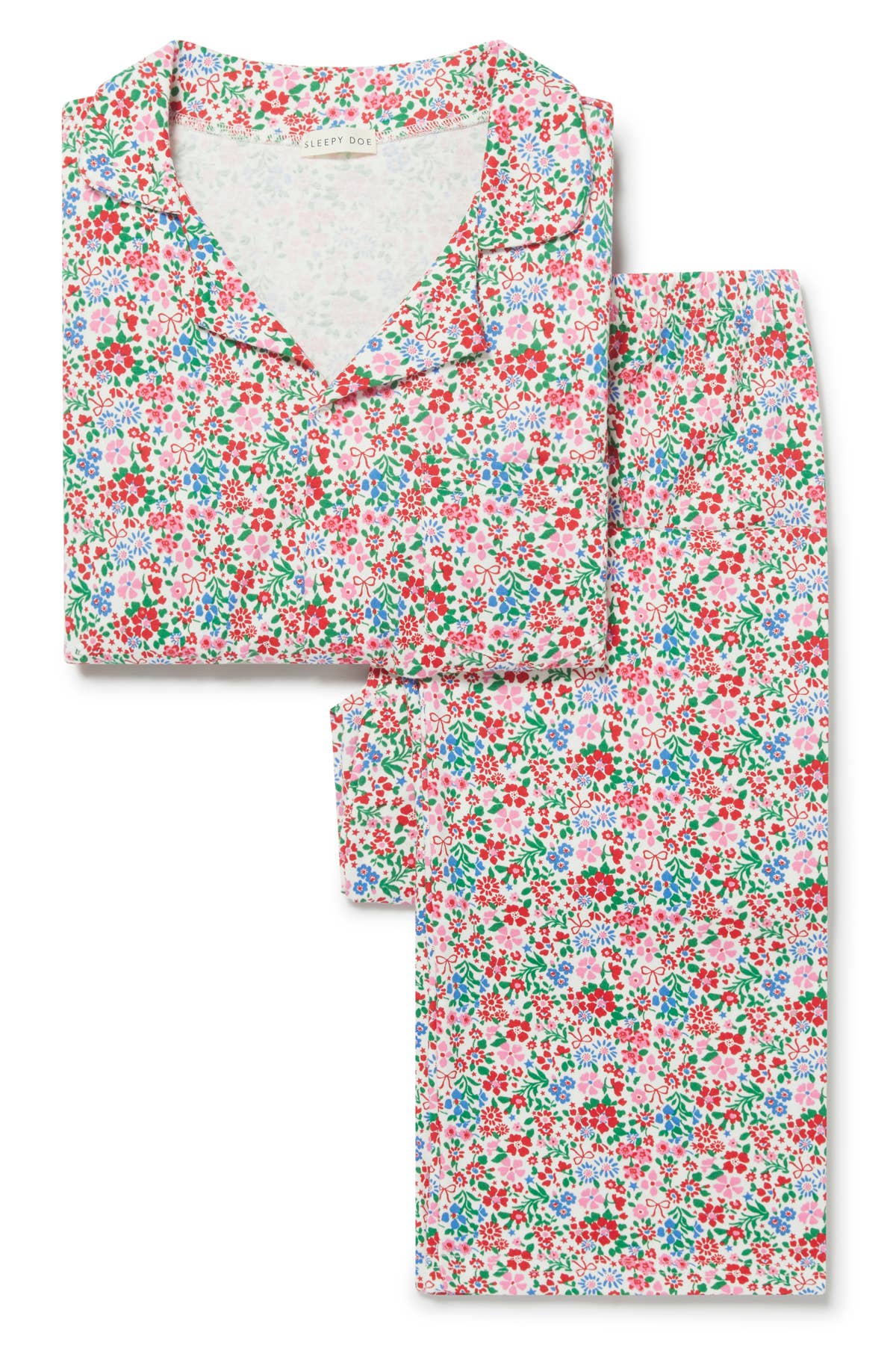 DAMEN-PYJAMA MIT BLUMENMUSTER