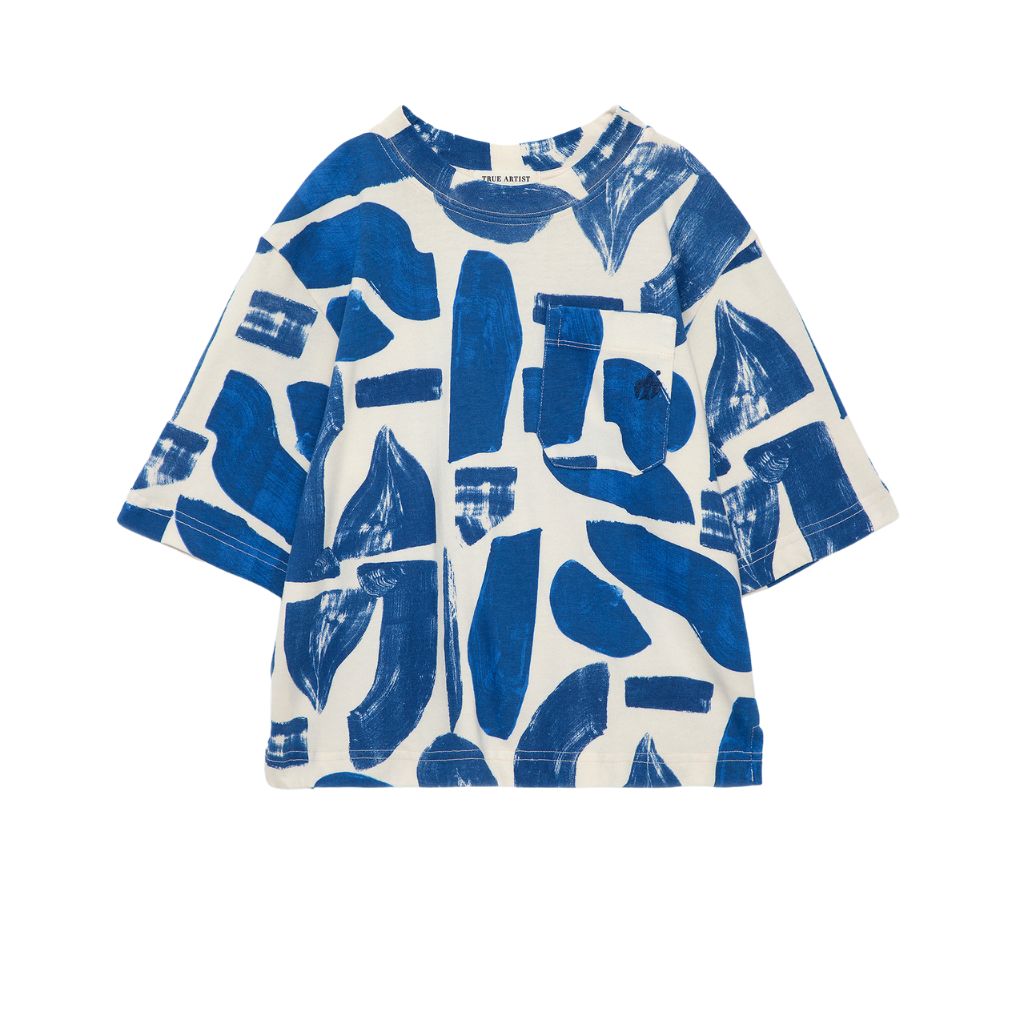 Papier Collé Bleu T-Shirt