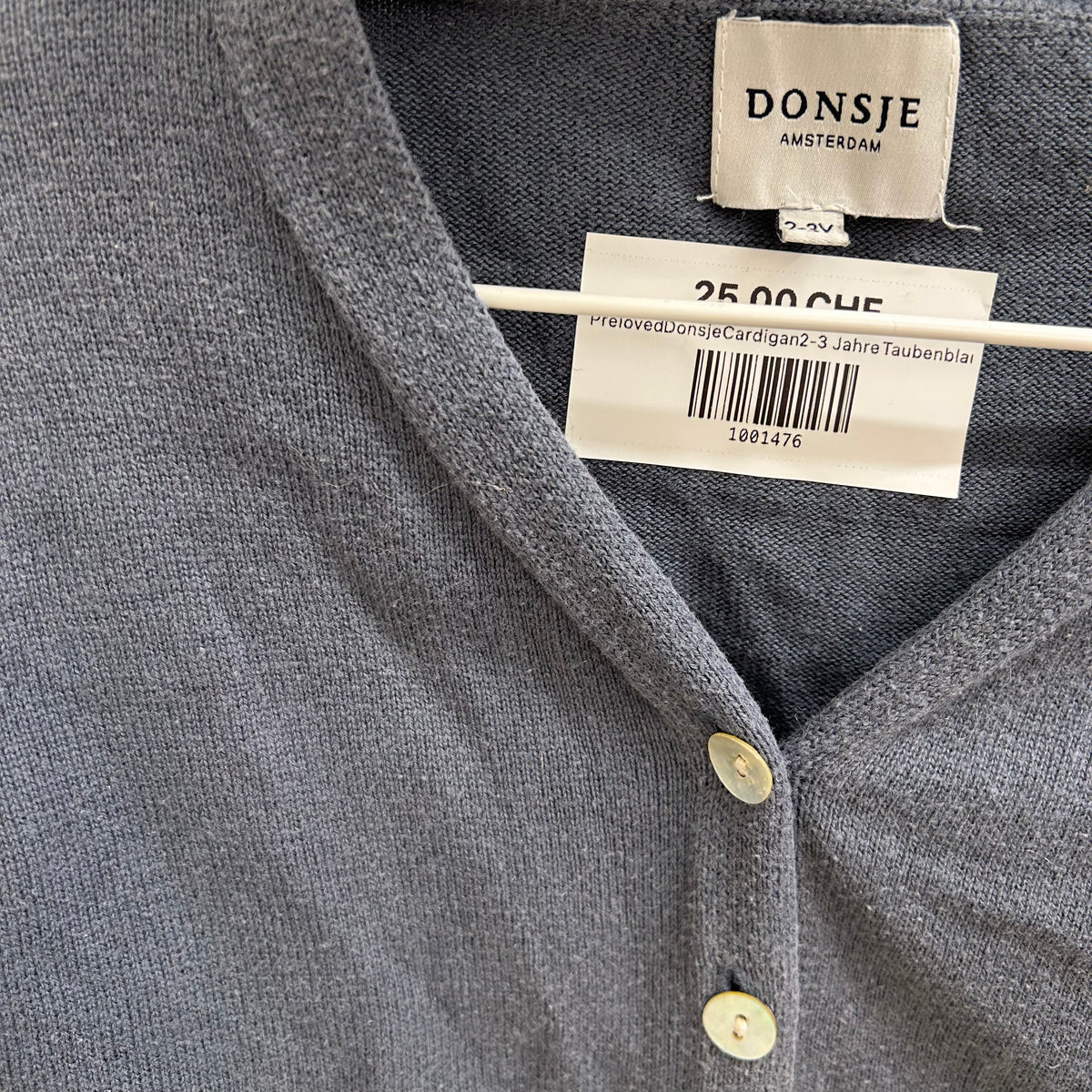 Preloved Donsje Cardigan 2-3 Jahre Taubenblau