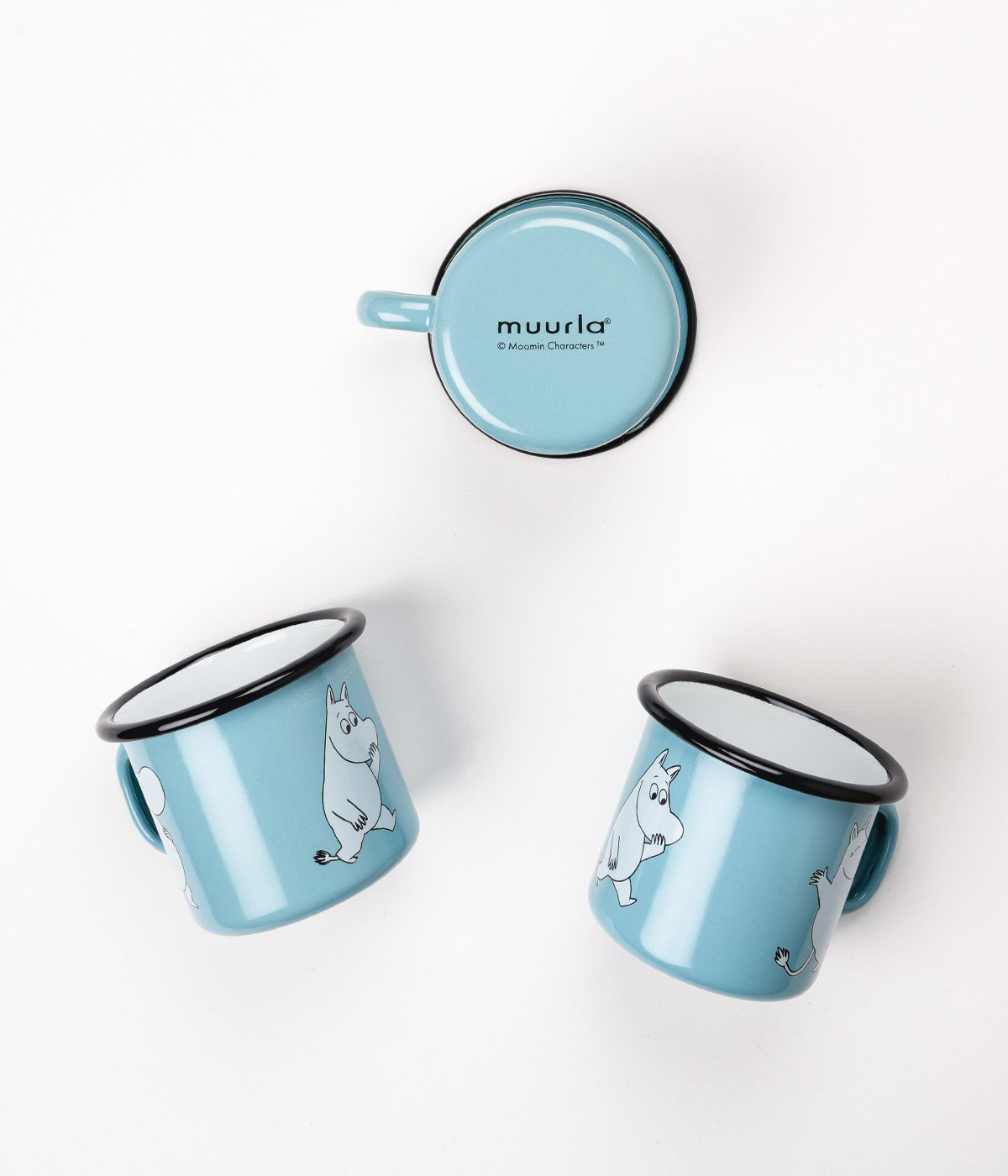 Emaille-Tasse 2.5dl, Moomin hellblau