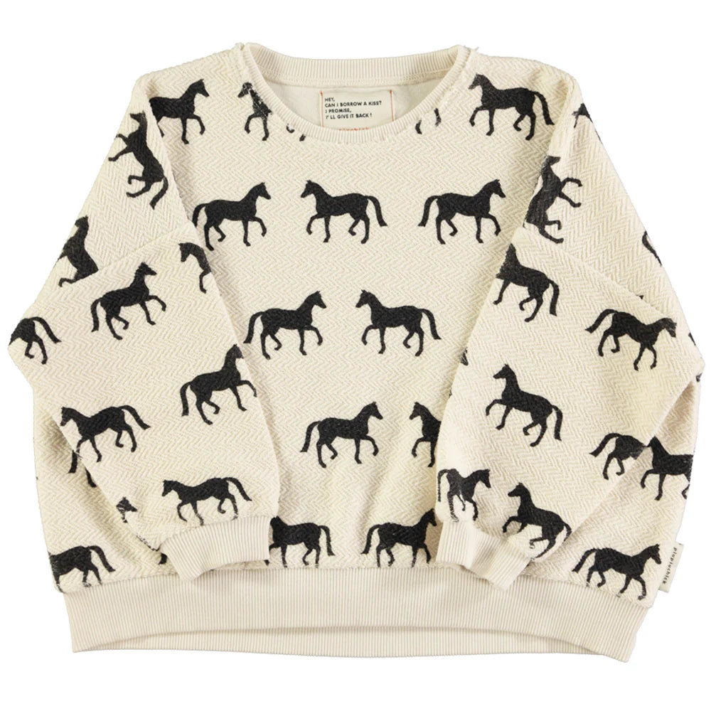 Sweatshirt Ecru mit Pferd