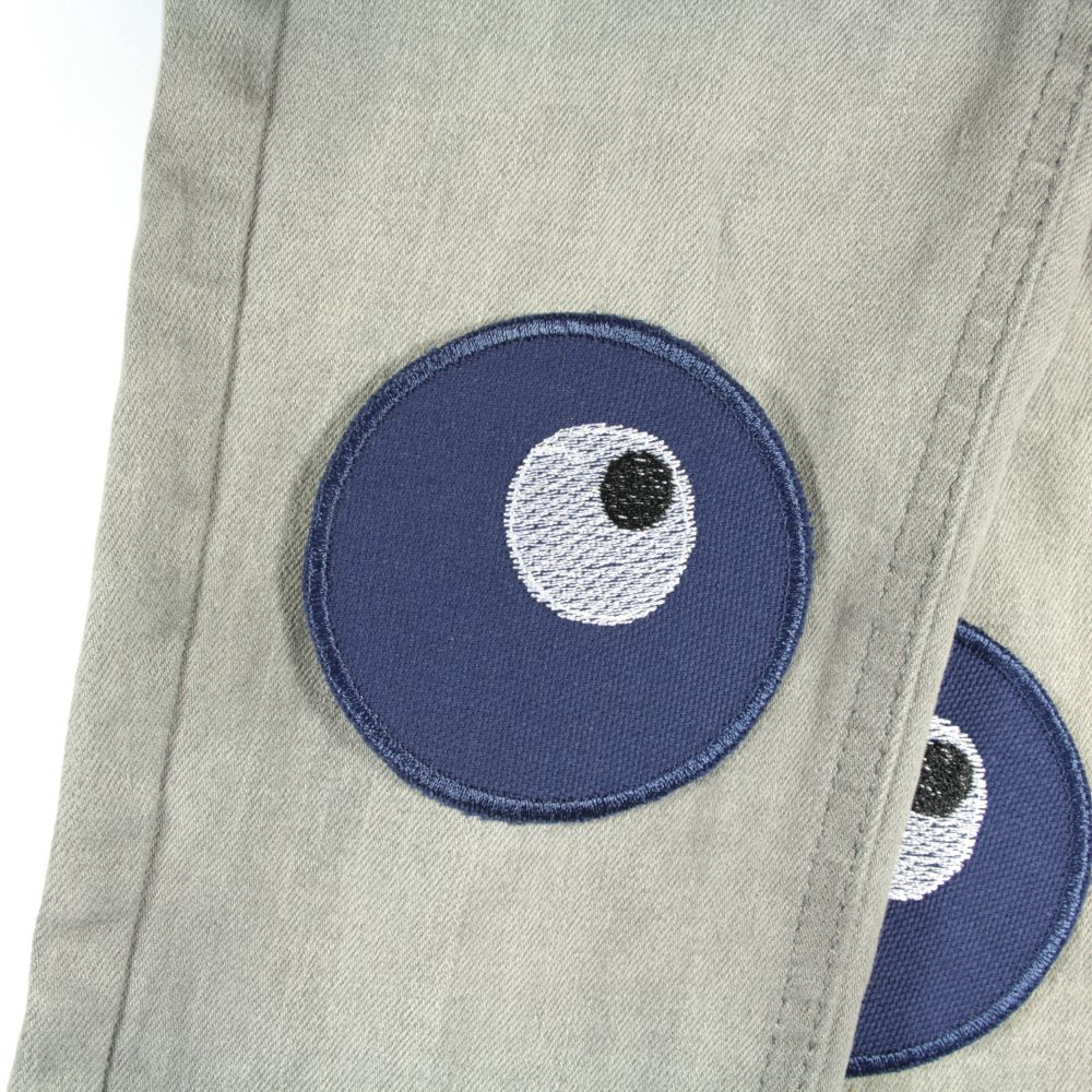 Flickli Funny Faces Denim Knee Patch